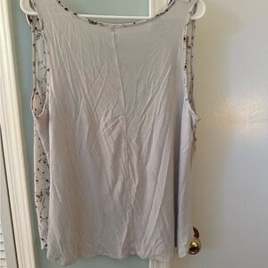 LOFT Light Gray Floral Tank Top